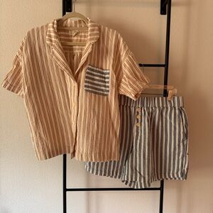 Lightestspun Oversized Short Pajama Set in Stripe Play